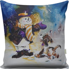 Aberto Design Cojín Multicolor 43 x 43 cm con Relleno de Silicona
